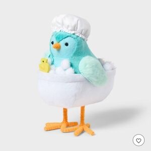2026 Spritz Plush Bird with Bath Accessories - Blue and White